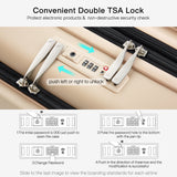 Hanke Grace Expandable Carry On Luggage with Wheels Airline Approved Hard Shell Suitcases with Front Pocket，Top Opening Luggage with TSA Lock for Short Business Travel, Cuban Sand.