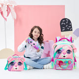 Meetbelify Cute School Backpacks for Girls Backpack with Lunch Bag for Elmentary Students Kids Travel Bookbag for Girls Age 6-12