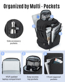 LIGHT FLIGHT Travel Backpack, TSA Friendly Flight Approved Carry on Backpack Water-resistant Lightweight Business Large Weekender Bag Casual Daypack 17.3" Laptop Backpack for Men Women,Grey