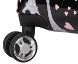 Betsey Johnson 30 Inch Checked Luggage Collection - Expandable Scratch Resistant (ABS + PC) Hardside Suitcase - Designer Lightweight Bag with 8-Rolling Spinner Wheels (Paris Love)