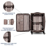 Travelpro Platinum Elite Softside Expandable Checked Luggage, 8 Wheel Spinner Suitcase, TSA Lock, Men and Women, Rich Espresso Brown, Checked Medium 25-Inch