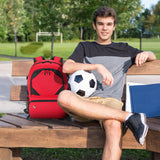 Soccer Bag, Lightweight Soccer backpack with Ball Compartment & Shoe Compartment for Basketball Volleyball & Football, Large and Water Resistant Sports Backpack for Son Daughter Men Women Red