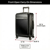 Ricardo Beverly Hills Brentwood Hardside Luggage Collection – Expandable Suitcases with Wheels and TSA Lock, 21" Front Open Carry-on with Smartstand, Onyx