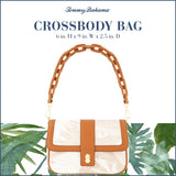Tommy Bahama Women's Crossbody Bag Purse, Floral Canvas Flap Small Shoulder Handbag with Adjustable Strap and Leather Trim, Multi