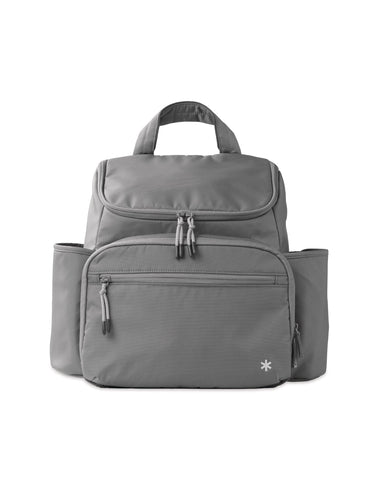 Skip Hop Diaper Bag Backpack with Portable Changing Pad Adjustable Pocket for 30 oz. Tumblers 9 Total Pockets Insulated Packing Cubes Luggage Sleeve & Stroller Straps Fits a 14” Laptop Forma Next Grey