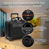 Briggs & Riley Large Spinner Briefcase - Carry On Luggage for Travel, Suitcase with Wheels, Softside Rolling Bag for Men & Women, Fits up to 17" Laptops, Interlocking Handle - @work Collection, Black