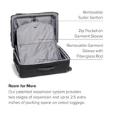 TUMI - Alpha Medium Trip Expandable 4-Wheeled Packing Case - Professional Travel Rolling Luggage - Black