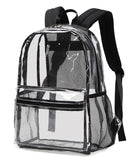 abshoo Heavy Duty Clear Backpack For School Approved Transparent Clear Bookbag (Black)