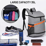 MIER Basketball Backpack with Shoes Compartment Ball Holder Large Sports Equipment Back Pack for Men Women Gym Travel 35L, Gray