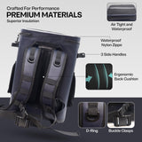 Quiksilver 30L Backpack Cooler, 36 Cans, 48-72H Insulated Cooling, Leak Proof, Waterproof IPX7, Heavy-Duty, for Beverage, Drink, Lunch, Outdoor, Beach, Camping, Fishing (Dark Navy)