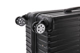 Rockland Huntington 3 PC Luggage Set, 2 PC Hard Case Upright Luggages with Spinner Wheels and a 14" Polyester Tote Bag, Black, (14" Tote, 20", 28")