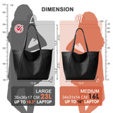 KALIDI Large Tote Bag Vegan Leather Casual Zipper Work Bag Weekender Hobo for Women 24L Oversize Shoulder Travel Purse