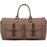 Modoker Convertible Weekender Bag - Canvas Duffle Bags for Travel with Hanging Feature, Brown
