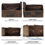 LEATHER VILLAGE Genuine Leather Travel Toiletry Bag - Water-Resistant Dopp Kit for Toiletries, Large Shaving Bag & Bathroom Organizer - Gift for Men & Women - Rustic Brown