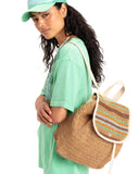 Roxy Woven Straw Backpack | Travel | Vacation | Lightweight | Natural Materials | Eco Friendly, Coco Pearl - Natural Sea