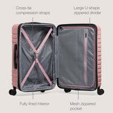 U.S. Traveler Boren Expandable Hardside Rugged Travel Luggage with 8 Spinner Wheels, Rose Pink, 2-Piece Set