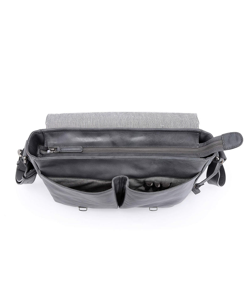 OLD TREND Genuine Leather Moonlight Messenger Bag (Grey)