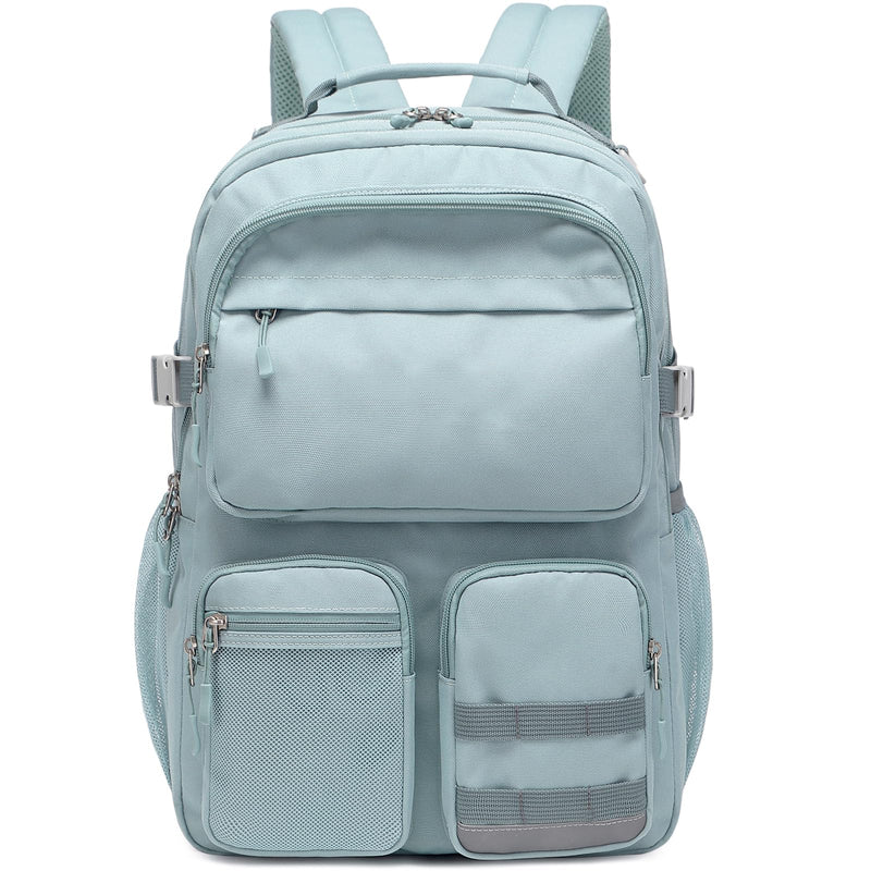 Lohol Water Resistant Backpack with Multifunctional Pockets for Teens, Durable Bookbag fits 15.6 inch Laptop for School Travel College, 25L (Blue)