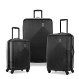 American Tourister Groove Hardside Luggage with Spinner Wheels, Black, 3-Piece Set (Carry On, Medium, Large)