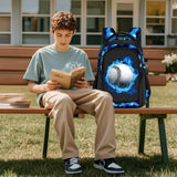 ZHIMEBYE Kids Backpack for Boys - Baseball Boys Backpacks for Kids Teens Elementary Middle School, 17″ Large Capacity Students Bookbag, Perfect for Travel and School