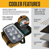 Carhartt Insulated Two Compartment Cooler, Durable Water Repellent Material W/Front Zippered Pocket for Camping, Beach & Travel, 18 Can, Black