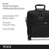 TUMI - Alpha Small Compact 4 Wheeled Brief - Men's Travel Underseat Carry On Bag - Fits up to 13" Laptop - 16.0" X 14.0" X 8.0" - Black