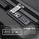SHOWKOO Luggage Sets Expandable 100% PC Durable Suitcase Double Wheels TSA Lock Black