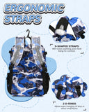 FOKDUVB Baseball Softball Gear Bag Backpack for Boys Girls Ages 8-12 12-14 Large Kids Youth Bat Bag with Ventilated Shoe Compartment Baseball Softball Players Stuff Supplies (Blue, Camouflage)