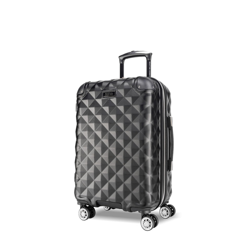 Kenneth Cole REACTION Diamond Tower Collection Lightweight Hardside Expandable 8-Wheel Spinner Travel Luggage, Black, 20-Inch Carry On