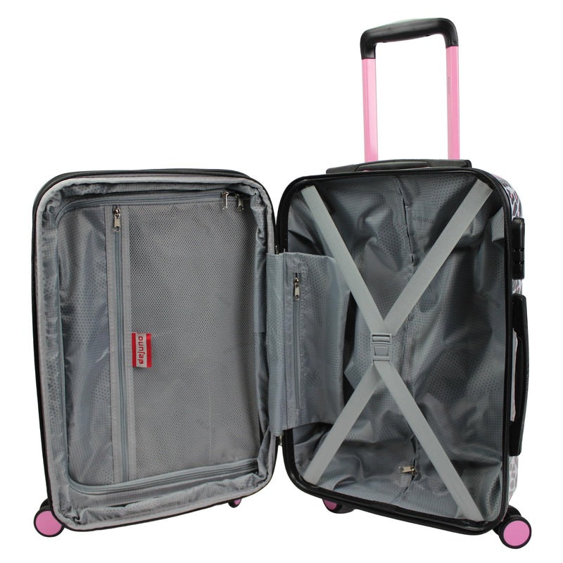 World Traveler Dejuno Butterfly Cheetah 3-Piece Expandable Spinner Luggage Set