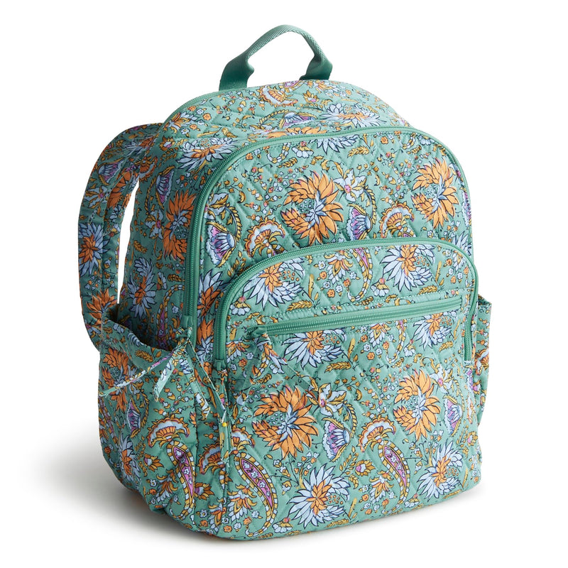 Vera Bradley Women's Premium Cotton Bancroft Backpack, Gemstone Paisley, One Size | Backpacks4Less