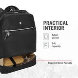 Victorinox Victoria Signature Deluxe Backpack - Professional Laptop Backpack for Women - Holds Computer & Tablet - Includes Clutch - 18 Liters, Black
