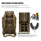Mardingtop 70L Military Internal Frame Backpack for Hunting,Camping,Hiking Rucksack Backpacking Backpack with Rain Cover