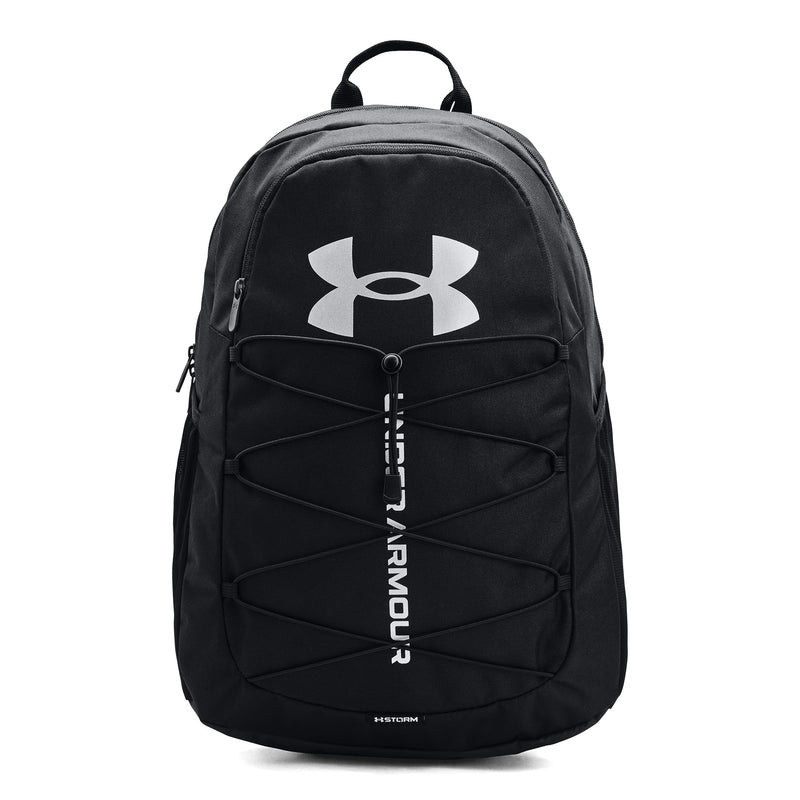 Under Armour Unisex-Adult Hustle Sport Backpack, Black (001)/Silver, One Size Fits All