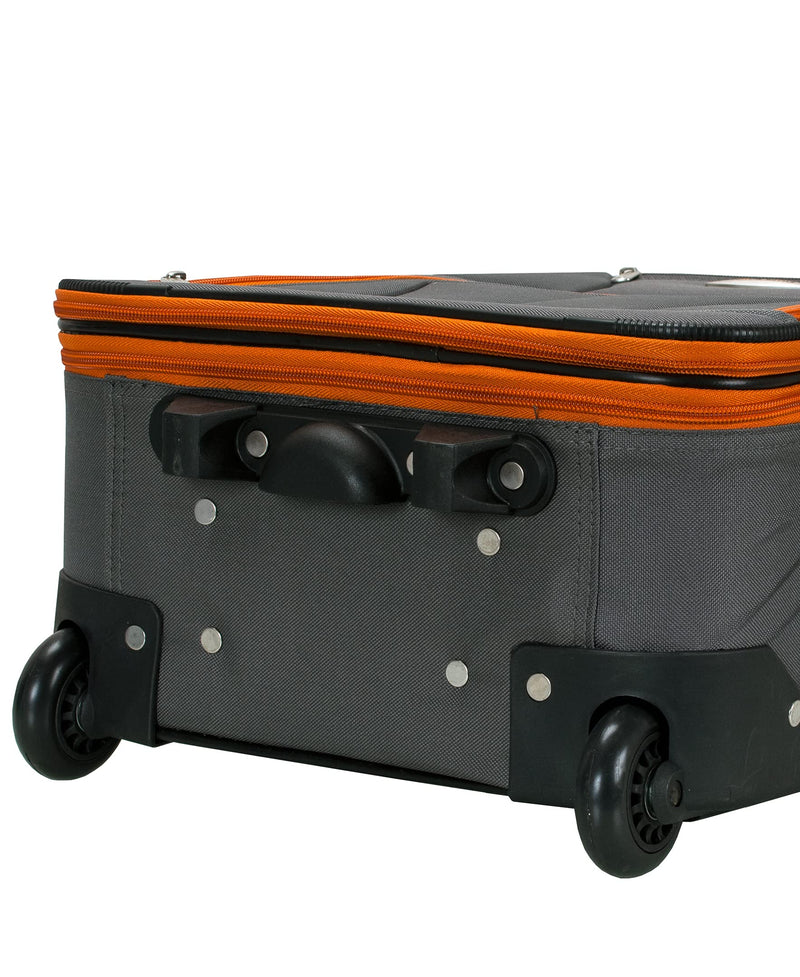 Rockland Journey Softside Upright Luggage Set, Expandable, Charcoal, 4-Piece (14/19/24/28)