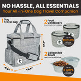 Dog Travel Bag for Supplies - Airline-Approved Backpack for Dogs - Pet Supply Organizer with Foldable Bowls & Food Containers - Pet Travel Bag - Dog Bags for Travelling with Accessories