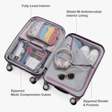 Traveler's Choice Pagosa Hardshell Expandable Luggage with Spinner Wheels, Mauve, 22-Inch Carry-on