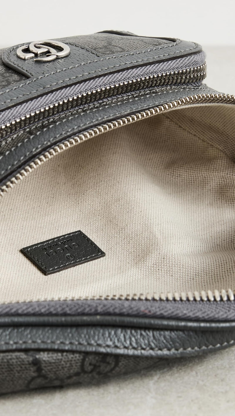 LV Women's Pre-Loved Gucci Waist Bag GG Supreme, Gray/Silver, One Size