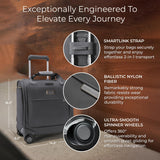 Briggs & Riley Cabin Spinner - Carry On Luggage for Travel, Suitcases with Wheels, Softside Rolling Bag for Men & Women, Fits Under Plane Seat, Interlocking Handle - Baseline Collection, Steel Gray