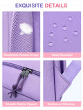 VASCHY Backpack for Girls, Cute Elementary School Bag Bookbag for Primary Schooler Kids with Sparkling Sequin Clear Pocket Purple