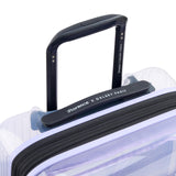florence by mills Gotta Glow Hardside Expandable Luggage with Spinner Wheels, Translucent See-Thru Purple, Carry-On 20 Inch