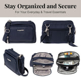 Baggallini Trifecta RFID Wallet Crossbody - 8"x6" Crossbody Bag for Women Convertible Fanny Pack Belt Bag