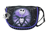 The Nightmare Before Christmas NBX Jack & Sally Black and Purple Shoulder Saddle Bag, Black