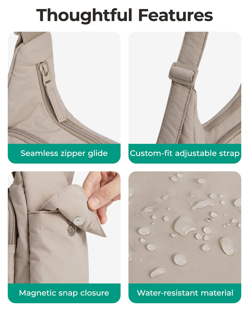 BAGSMART Crossbody Bags for Women, Small Puffer Purses for Women Daily/Travel, 6L Cute Fluffy Hobo Bag with Adjustable Strap