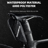 ROCKBROS Bike Seat Bag, Waterproof 0.6L Bike Seat Bag Frame Bag, Lightweight Bike Saddele Bag Top Tube Bag, Bike Accessories for Mountain MTB Road Foldable Bikes