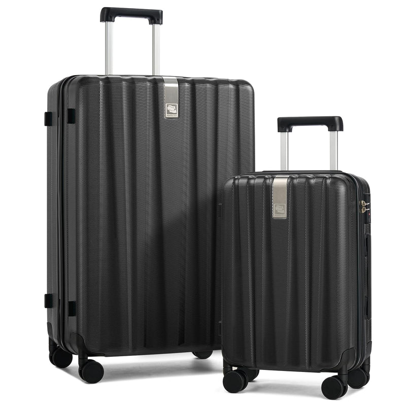 Hanke Hardshell Luggage Sets 2 Piece Extra Large Suitcases with Lock,28 Inch Luggage with Spinner Wheels, Travel Suitcase for Women Men 20 29Inch,Jet Black
