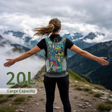 SUIKIHUM 20L Lightweight Hiking Daypack, Foldable Travel Packable Backpack for Men Women for Cycling Camping Outdoor (Leaf Print)