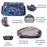 Baggallini Original Everyday 11x 7.5 Crossbody Bags for Women RFID Protected Washable Lightweight Nylon Zippered Travel Purse