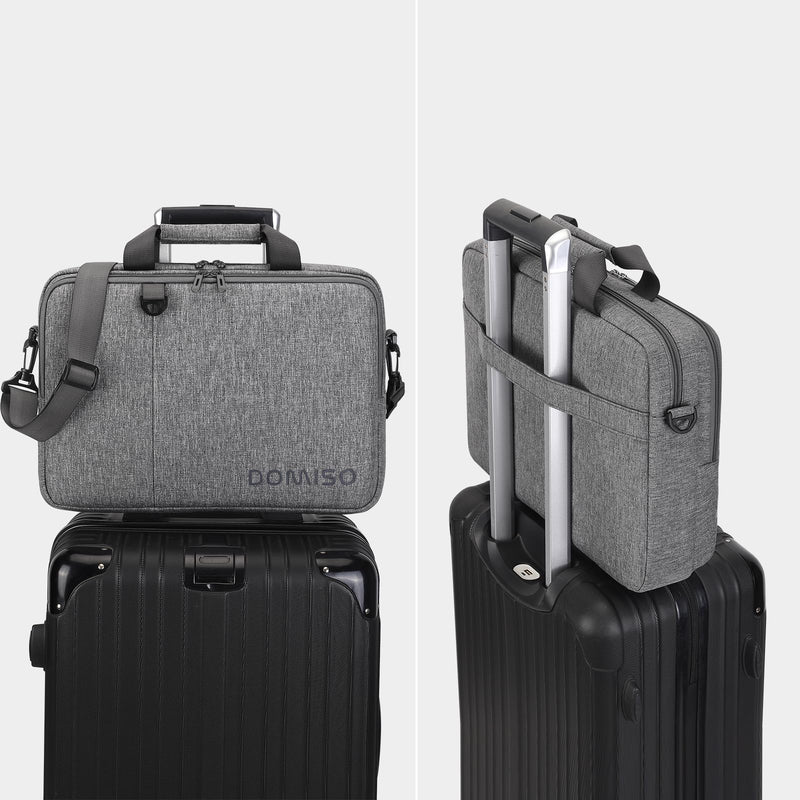 DOMISO 15.6 inch Laptop Bag Business Briefcase Water-resistant Notebook Messenger Shoulder Bag for 15.6" ASUS ZenBook Chromebook 15/Lenovo Ideapad ThinkPad/HP Pavilion 15 Envy 15,Grey