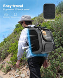 Pecute Cat Backpack Carrier, Large Space Cat Bubble Backpack, Breathable Cat Carrier, Shaded Dog Backpack Carrier, Ergonomic 3D Design for Travel, Hiking, Walk, Suitable for Shopping, Car, Vet, Gray